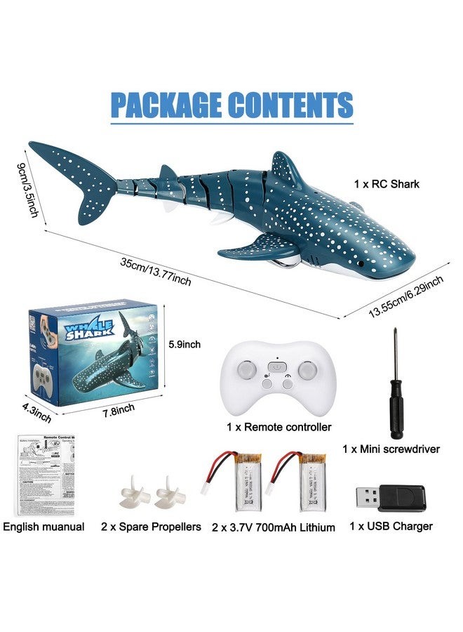 GearRoot Newest Remote Control Shark Toys, 1:18 Scale High Simulation RC Shark Fish Toys for Swimming Pool Bathroom, 2x700mAh RC Boat Water Toys Great Gift for 6+ Year olds Boys Girls Kids - Image 4