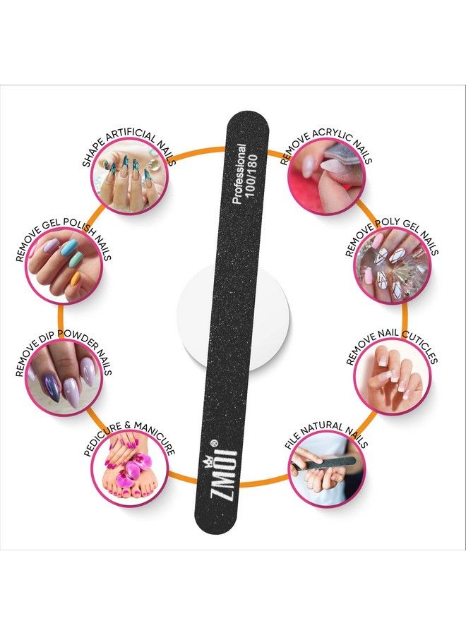 ZMOI Professional Nail Files12 Pcs Washable Double Sided Emory Board Assorted Grit Pack For Naturalacrylic Nails Waterproof And Durable Design Ergonomic And Practical Ideal For Salon Home Use - Image 3