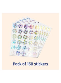 SHOWAY **DIY Holographic Glitter Scratch Stickers – 1 Inch Round, 150 Pack – Customizable Labels for Surprises, Games, and Crafts**  - Image 3