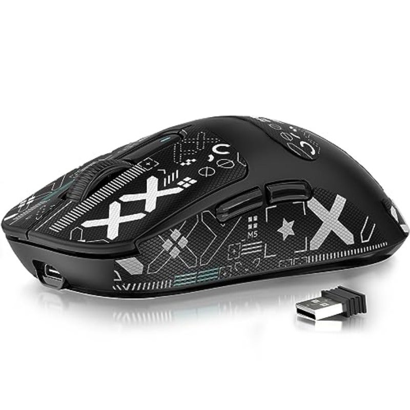 ماوس الألعاب خفيف الوزن جدًا ATTAK SHARK X3 49 جم مع شريط لاصق ومستشعر الألعاب PixArt PAW3395، لاتصال بلوتوث 2.4 جيجابايت، سلكي و لاسلكي، 6 درجات DPI تصل إلى 26000، عمر بطارية 200 ساعة، ماوس مكتب لنظام ويندوز 11 إكس بوكس، بلاي ستيشن، ماك، أسود - Image 1