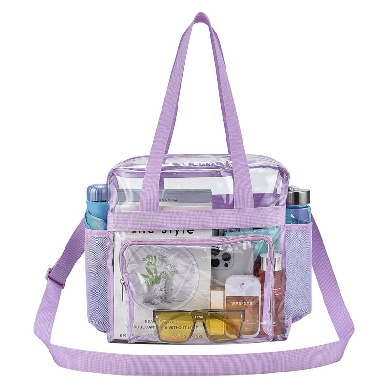 USPECLARE Clear Bag for Stadium Events, 12x6x12 Transparent Stadium Messenger Bag for Concerts, Work, Sports Games, Gym - Image 2
