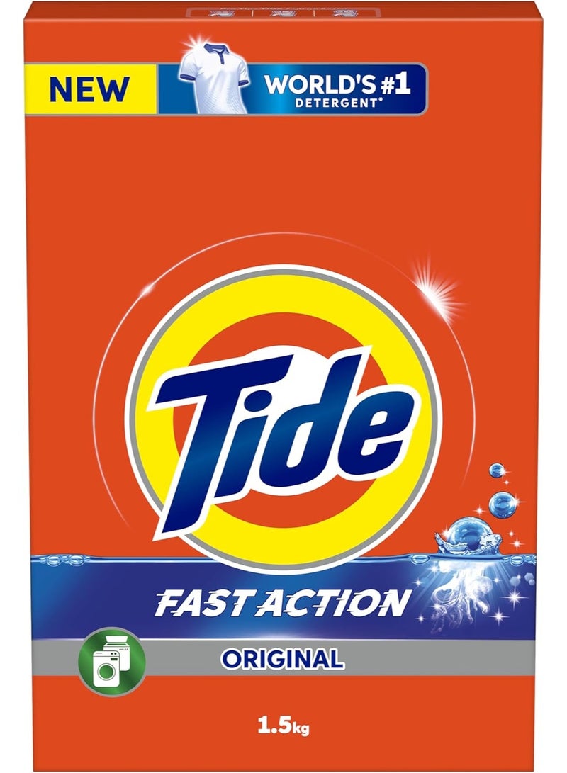 Tide Fast Action Laundry Detergent Powder 1.5kg - Image 1