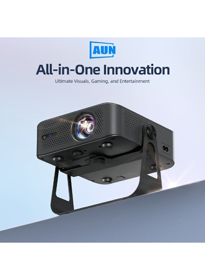 AUN A005 Smart Projector Android 11.0 with Chromecast Built-in 760 ANSI Lumens Native 1080P Support 4K 200° Rotation Auto Focus Bluetooth Speaker All-in-One Home Theater Outdoor Portable for Movies Gaming - Image 2