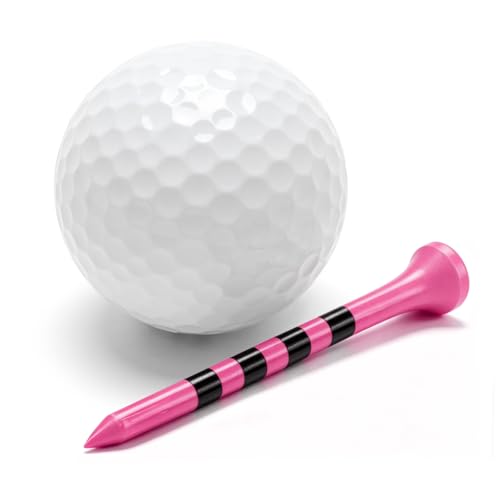 Zivisk Wooden Golf Tees 2-3/4" 100 Count 70mm Pink - Image 3
