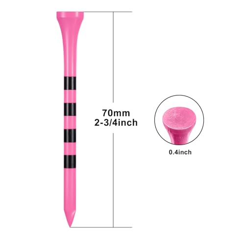 Zivisk Wooden Golf Tees 2-3/4" 100 Count 70mm Pink - Image 2