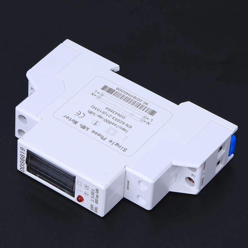 عداد الطاقة السلكي DIN 1P أحادي الطور عداد للأجهزة المنزلية 230 فولت DDS6619-001 (DDS6619-001-2.5（30） أمبير) - Image 3