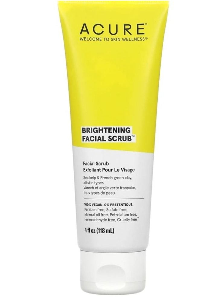 Acure Brightening Facial Scrub, 4 fl oz (118 ml)  - Image 1