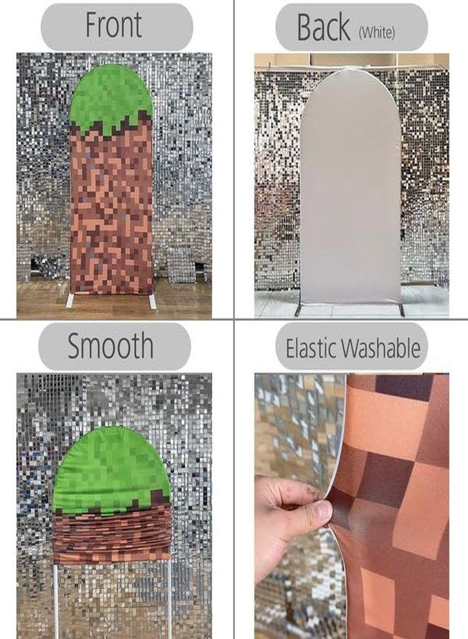 FiVan Arched Backdrop 2.5x6ft Mosaic Arch Wall Covers Stretchy Photography Background for Game Party Decorations Baby Birthday Banner Parties Props - Image 2