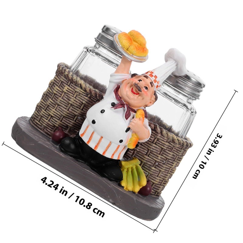 Ceramic Salt And Pepper Shaker Set With Chef Figurine For Kitchen And Tabletop Decor - Image 3