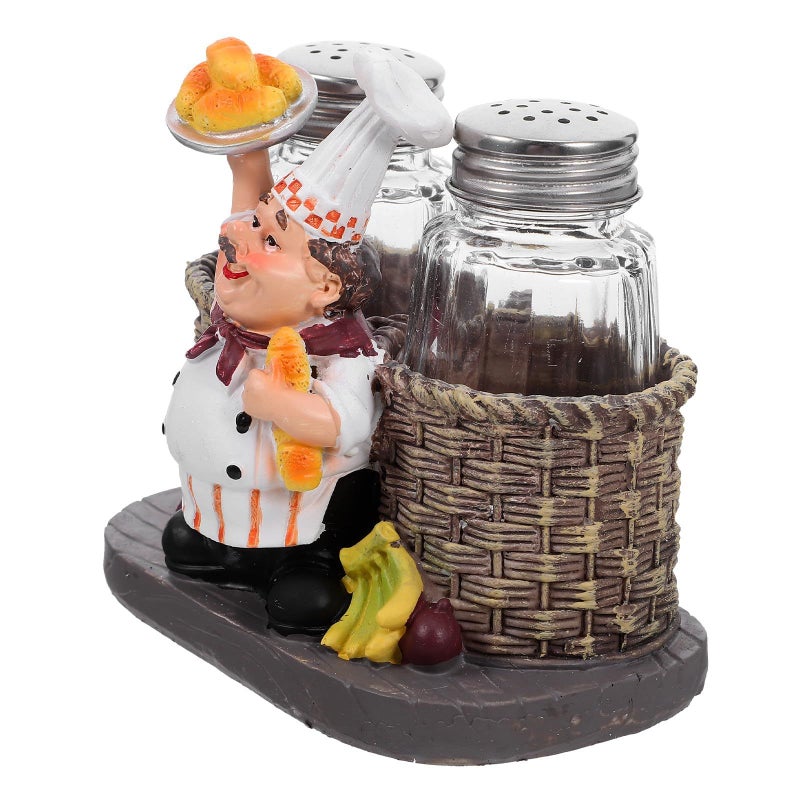 Ceramic Salt And Pepper Shaker Set With Chef Figurine For Kitchen And Tabletop Decor - Image 2