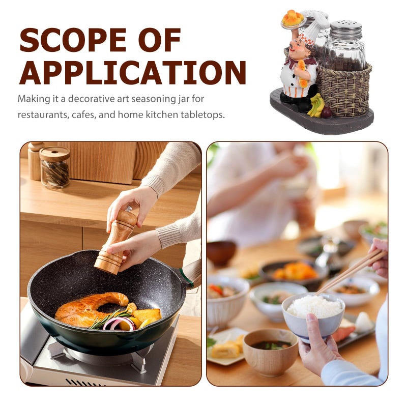 Ceramic Salt And Pepper Shaker Set With Chef Figurine For Kitchen And Tabletop Decor - Image 4