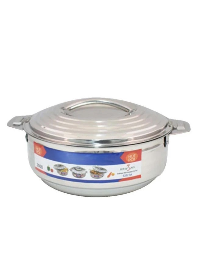 Cady One 3-Piece Stainless Steel Food Warmer Set (2500-3500-5000)ml  - Image 2