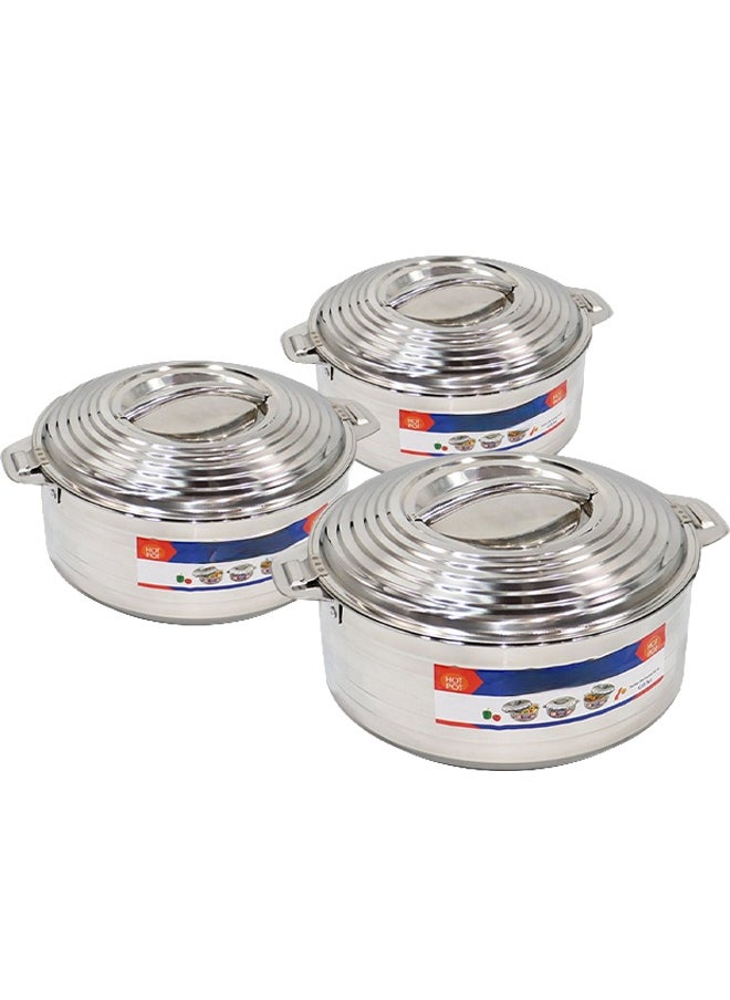 Cady One 3-Piece Stainless Steel Food Warmer Set (2500-3500-5000)ml  - Image 1