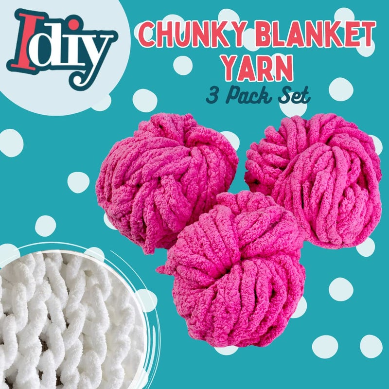 SCS Direct Chunky Yarn for Crocheting (Tie Dye- Mint, Teal, Green, 3 Pack) - 72 Yards Total, 20mm Super Soft Thick Jumbo Chenille Yarn for Arm Knitting, Crochet, Hand Knit Blankets, Throws, Pillows, DIY Crafts - Image 2