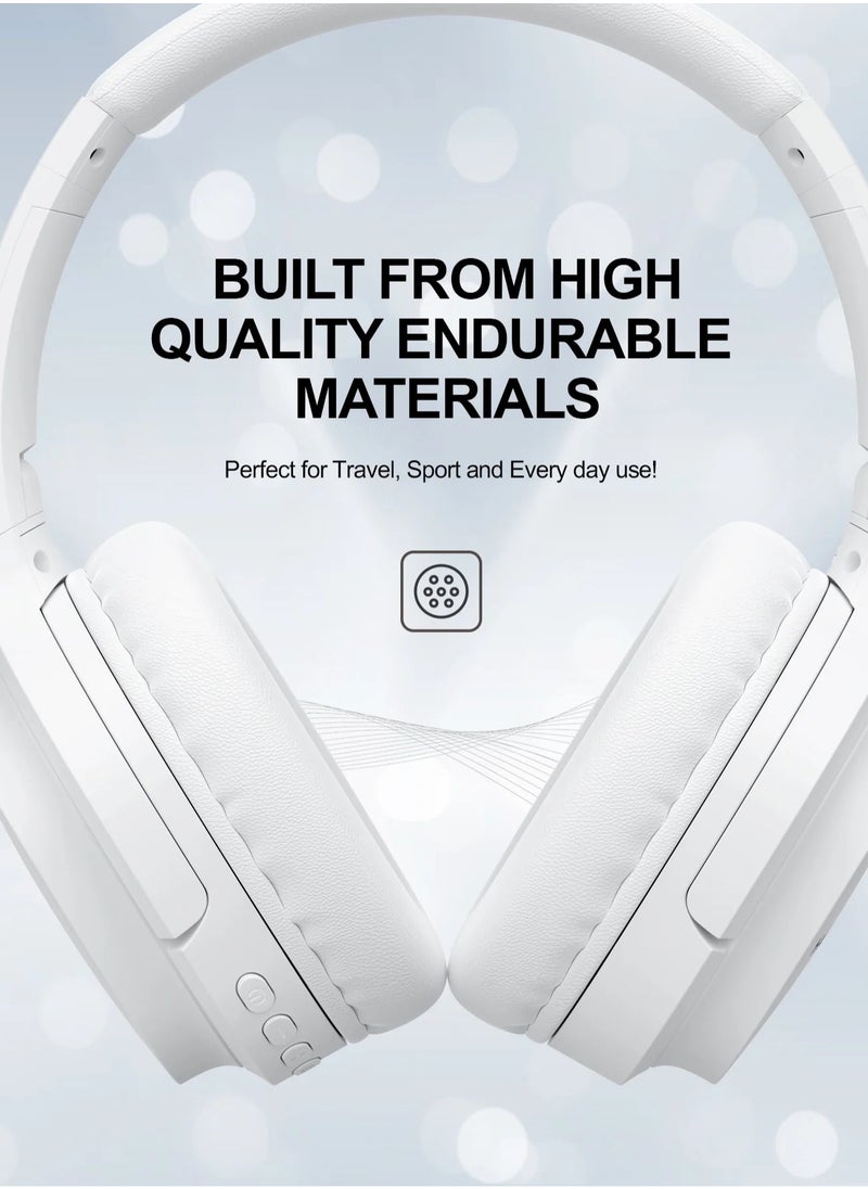 Wireless Bluetooth Headphones Over-Ear, Noise-Isolating Headset with Deep Bass, 40mm Drivers, Bluetooth 5.3, SD Card Slot & FM Radio, AUX Input, Foldable Design, Adjustable Headband, Built-in Mic, 17H Long Battery Life, Hands-Free Calls, Comfortable for Music, Gaming, Travel, Sports, Office Use, Compatible with Android & iOS Devices (Black)