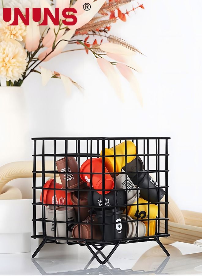 UNUNS Coffee Pod Holder,Large Capacity K Cup Coffee Pod Basket,Kitchen Counter Storage Baskets,Black - Image 3