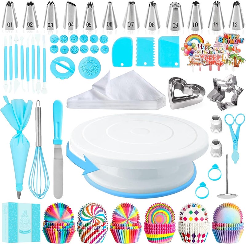 AKHMLEF Cake Decorating Kit, 255PS, Round Opening, Cake Decorating Supplies, Piping Bags and Tips Set - Image 1