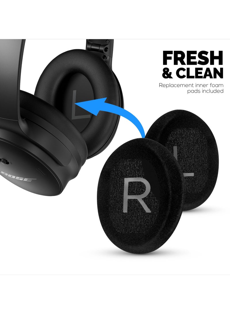 Earpads Replacement for Bose QuietComfort 45 (QC45)/QuietComfort SE (QC SE)/QuietComfort Wireless with Thicker Memory Foam,Ear Pads Cushions with Softer Protein Leather,Black - Image 4