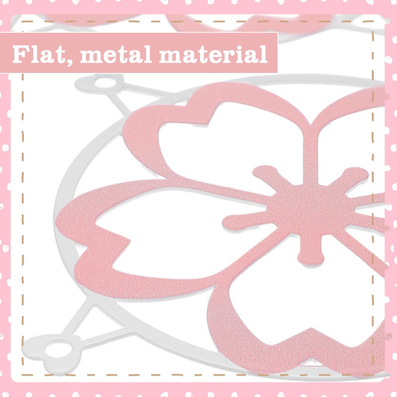 Lounsweer 4 Pcs 120mm Pink Sakura Guard Fan Grill Metal PC Fan Grill Cover with Screws Cute Computer Accessories Coquettish PC Case Decor for Office Game Room Valentines Gift for Girls Women - Image 3
