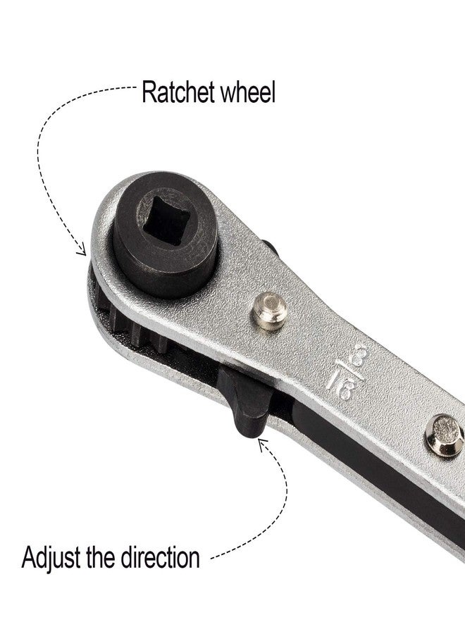 ANCIRS 3/16 to 3/8 Ratchet Wrench, HVAC Service Wrench with Hexagon Bit Adapter Kit for Air Conditioner, Refrigeration Equipment Repair - Image 3