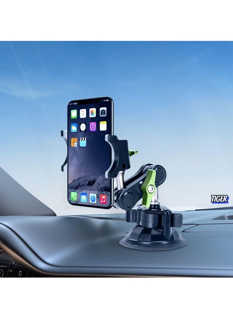 TIGER Universal Ball Head Arm for Phone – 2023 Upgrade 360° Rotating Car Phone Holder Mount with Remote Control, Suction Cup Magic Arm for Car Dashboard & Windshield, Adjustable & Sturdy (Black) - Image 2