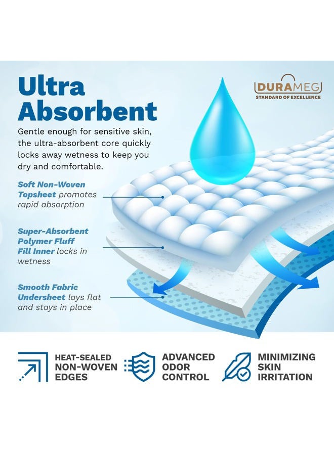 Durameg Chucks Pads Disposable [150-Pads] Underpads 23x36 Incontinence Chux Pads Absorbent Fluff Protective Bed Pads, Pee Pads for Babies, Kids, Adults & Elderly | Puppy Pads Large for Training Leak Proof - Image 3