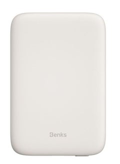 Benks Benks HaloLock MagSafe Battery Pack, 5,000mAh Wireless Power Bank Compatible with iPhone 14/14 Plus/14 Pro/14 Pro Max and iPhone 13/12 Series, White  - Image 3