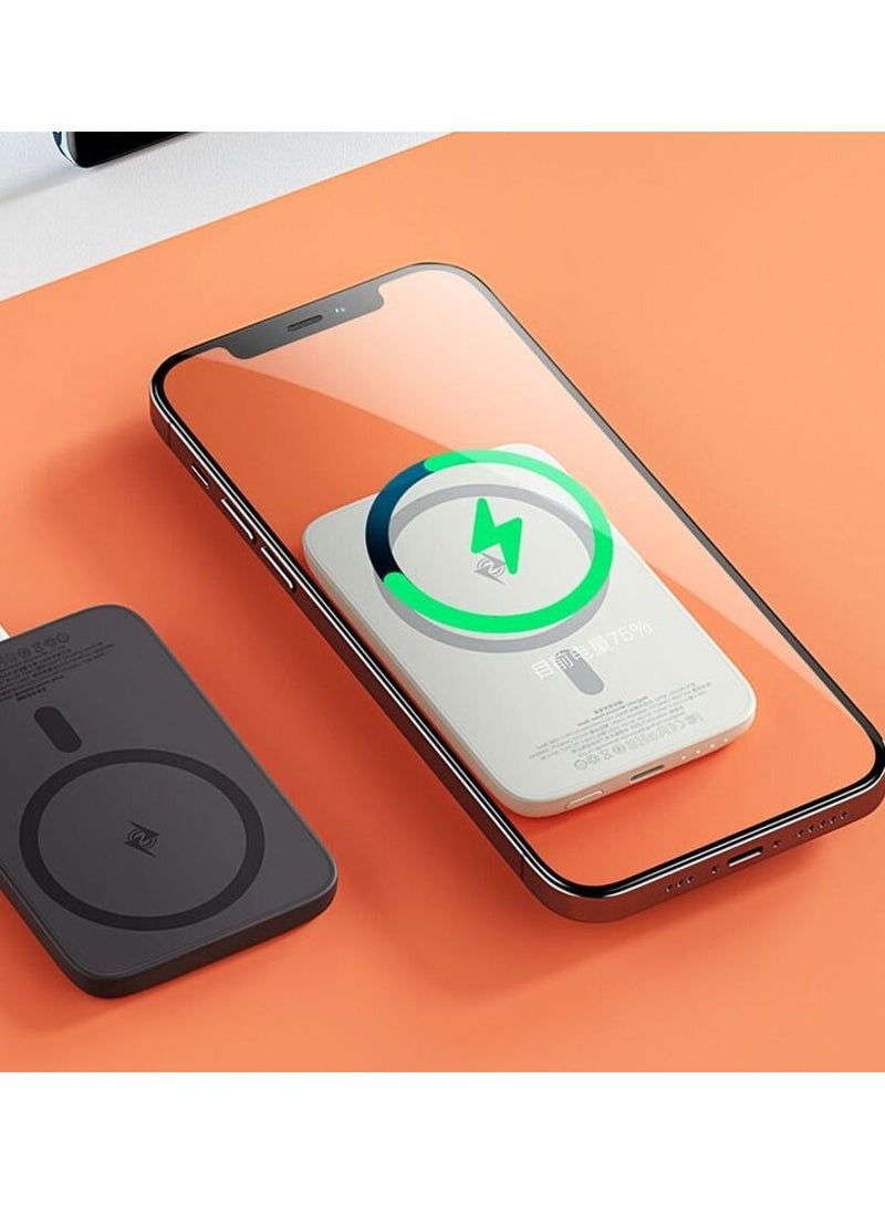 Benks HaloLock MagSafe Battery Pack, 5,000mAh Wireless Power Bank Compatible with iPhone 14/14 Plus/14 Pro/14 Pro Max and iPhone 13/12 Series, White - Image 5