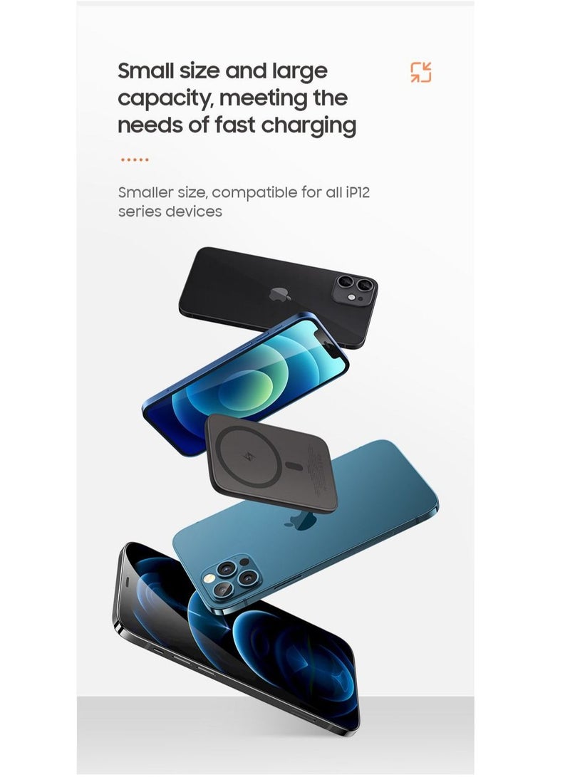 Benks HaloLock MagSafe Battery Pack, 5,000mAh Wireless Power Bank Compatible with iPhone 14/14 Plus/14 Pro/14 Pro Max and iPhone 13/12 Series, White - Image 4