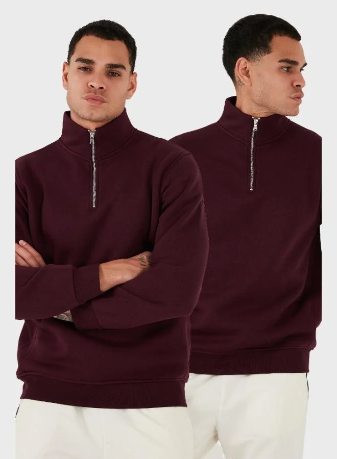 Buratti Buratti Cotton Regular Fit Stand Collar 2-Pack Sweat Men's SWEAT 59052592S2