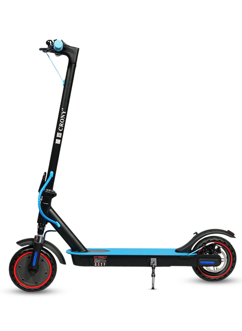 Crony - W563 Fast Speed E-Scooter Motor 36V/7.8AH,8.5" Honeycomb Tires,Front Suspension Rear Hydraulic Disc Brakes Electric Scooter,Easy Foldable, Portable Commuter E-Bike For Adults & Kids, 100kg Load Skateboard With bell, 21kg Aluminum Frame, Urban Mobility tool，Suspension and APP Connectivity, Blue - Image 1