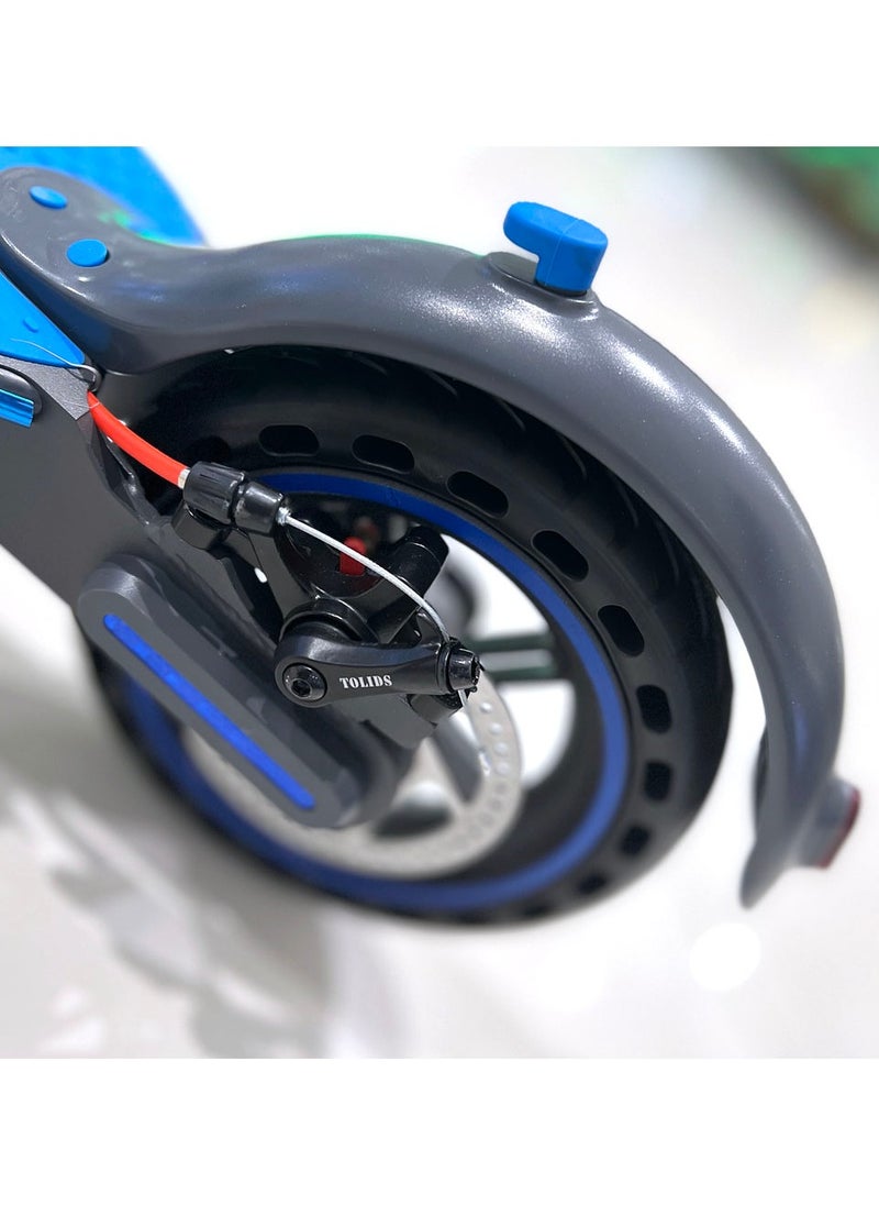 Crony - W563 Fast Speed E-Scooter Motor 36V/7.8AH,8.5" Honeycomb Tires,Front Suspension Rear Hydraulic Disc Brakes Electric Scooter,Easy Foldable, Portable Commuter E-Bike For Adults & Kids, 100kg Load Skateboard With bell, 21kg Aluminum Frame, Urban Mobility tool，Suspension and APP Connectivity, Blue - Image 1