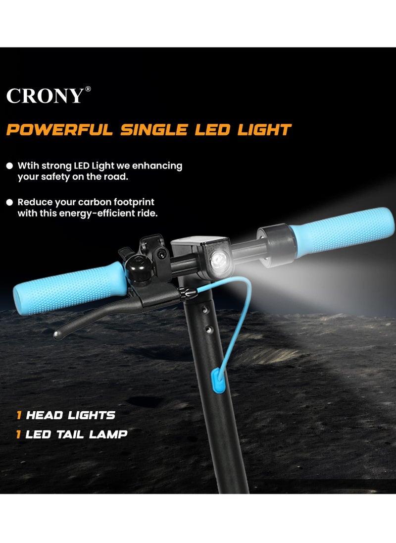 Crony - W563 Fast Speed E-Scooter Motor 36V/7.8AH,8.5" Honeycomb Tires,Front Suspension Rear Hydraulic Disc Brakes Electric Scooter,Easy Foldable, Portable Commuter E-Bike For Adults & Kids, 100kg Load Skateboard With bell, 21kg Aluminum Frame, Urban Mobility tool，Suspension and APP Connectivity, Blue - Image 1
