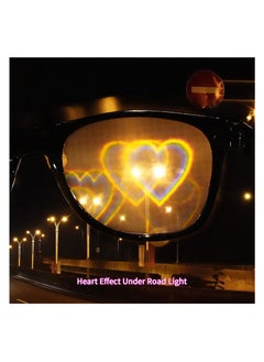 Special Effects Sunglasses, Peach Heart Diffraction Glasses, Festival Party Light Changing Refraction Glasses, Funny Light Diffraction Eyeglasses for Women Men Kids with Heart Effects