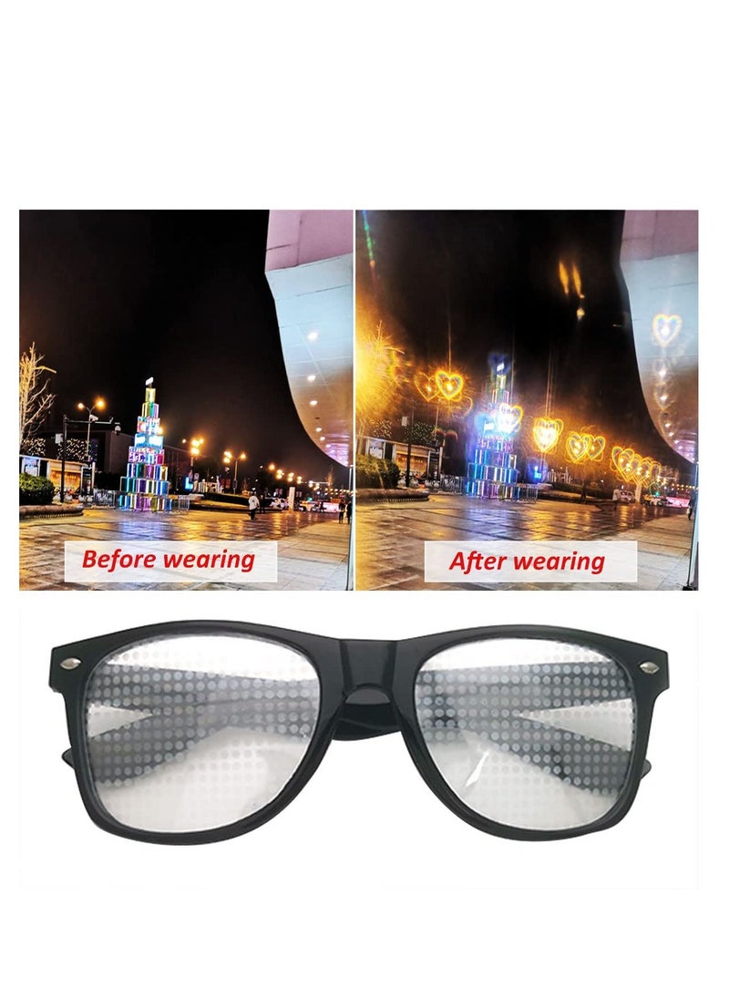Generic - Special Effects Sunglasses, Peach Heart Diffraction Glasses, Festival Party Light Changing Refraction Glasses, Funny Light Diffraction Eyeglasses for Women Men Kids with Heart Effects - Image 1