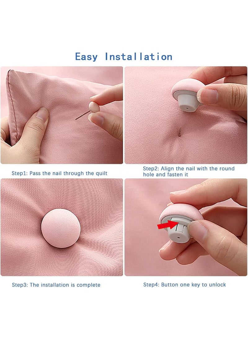 Generic 16 Pcs Mushroom Duvet Clips, Non-Slip Duvet Cover Clips to Keep Duvet in Place, Comforter Quilt Holder Fixator with One-Key Unlock for Blanket Bed Sheet Curtain Socks Mattress Covers (White)  - Image 4