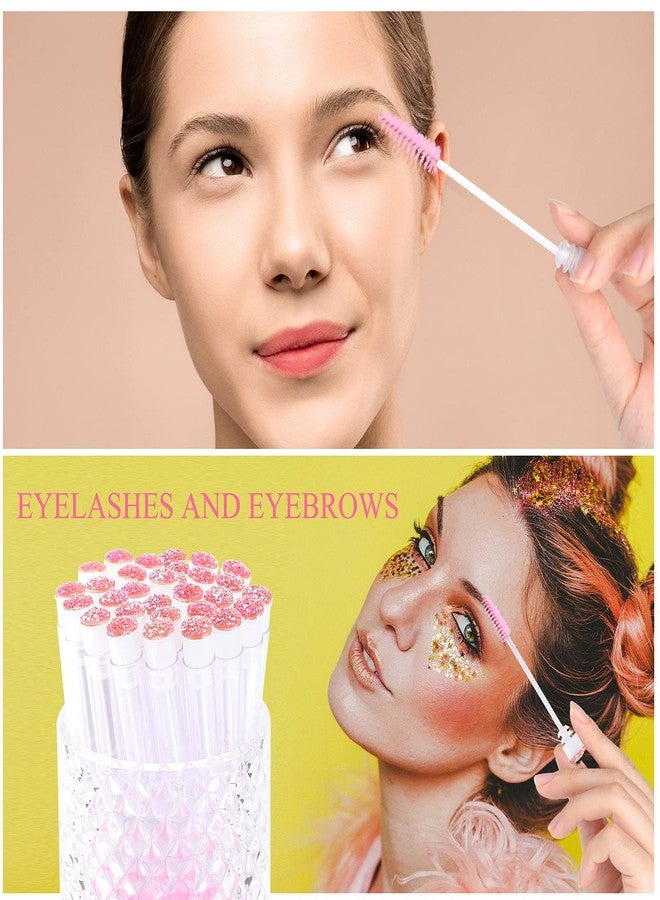 Dming 20pcs Eyelash brush Lash Wand Makeup tool Eyelash Extension supplies Cleaning brush Diamond Mascara star l pink - Image 4