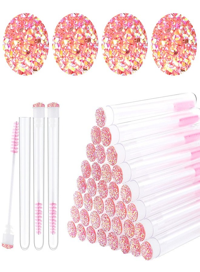 Dming 20pcs Eyelash brush Lash Wand Makeup tool Eyelash Extension supplies Cleaning brush Diamond Mascara star l pink - Image 1