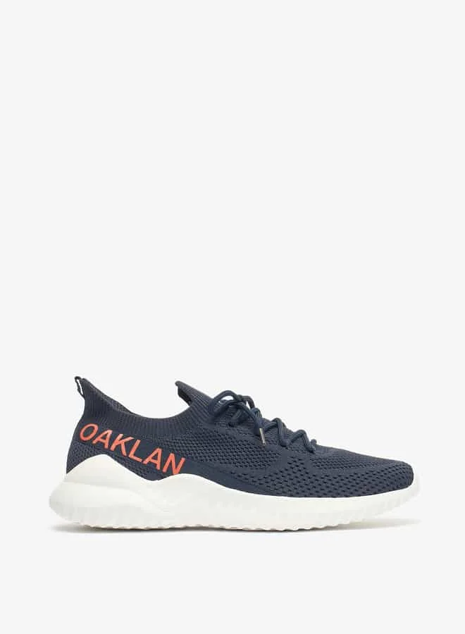 Oaklan by Shoexpress Men Logo Print Slip-On Sports Shoes with Pull Tabs
