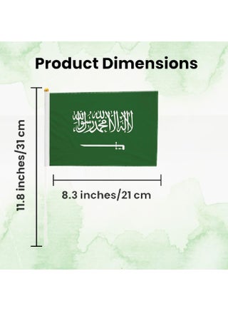10 Pcs Saudi Arabia Hand Flags —21CM Double-Sided Mini Stick Flags for Party & FIFA World Cup 2026 Decor - view 3