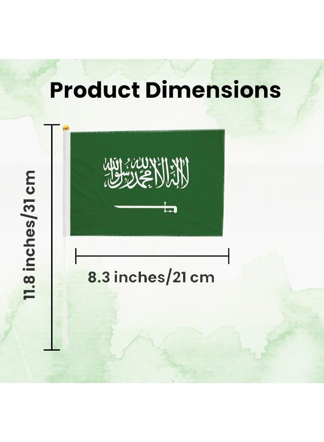 10 Pcs Saudi Arabia Hand Flags —21CM Double-Sided Mini Stick Flags for Party & FIFA World Cup 2026 Decor - Image 3