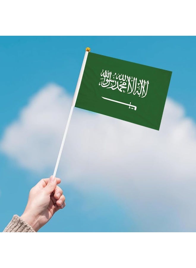 10 Pcs Saudi Arabia Hand Flags —21CM Double-Sided Mini Stick Flags for Party & FIFA World Cup 2026 Decor - Image 4