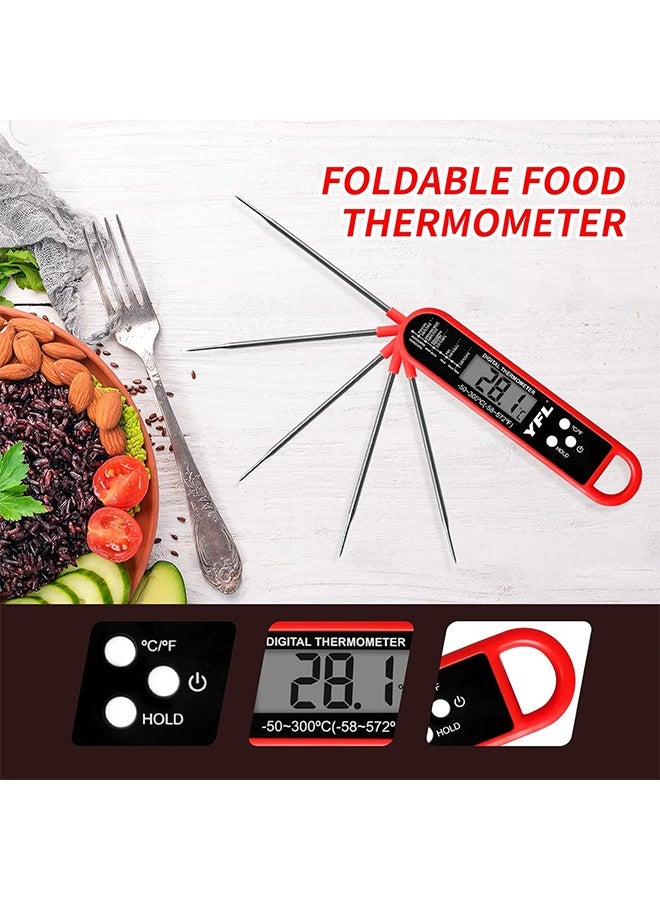 مقياس حرارة الغذاء الرقمي مع مقياس حرارة طعام مسبار لطهي شواء شواء مقاوم للماء مع معايرة الظهر المغناطيسية للخبز والسوائل والطعام هواء الحلوى - Image 4