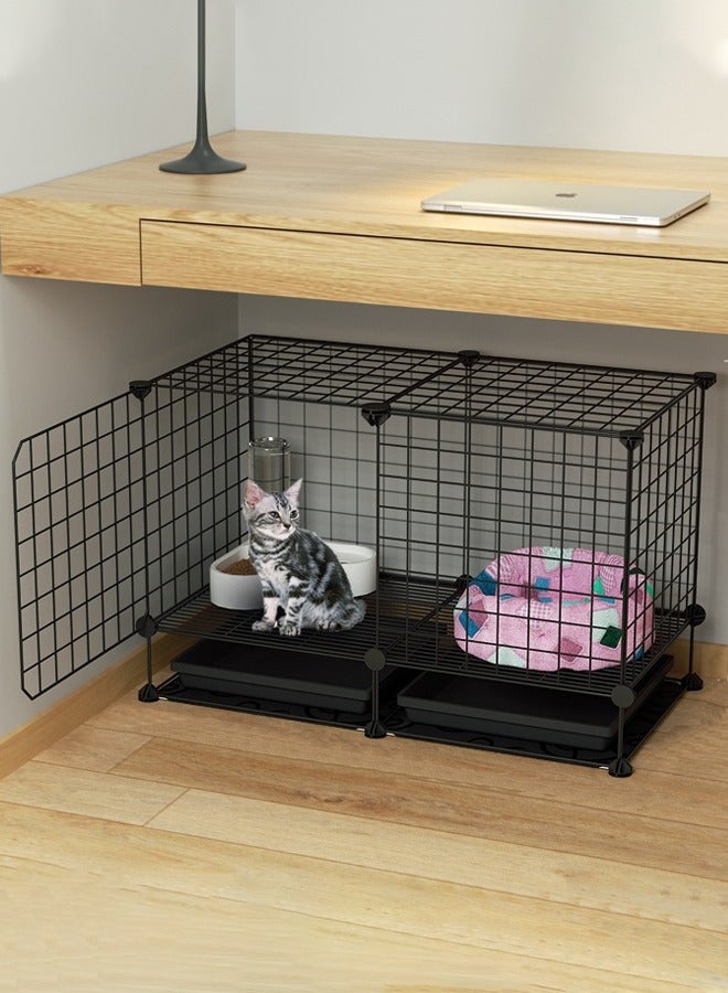 Cat Cage Crate DIY Pet Playpen Detachable Dense Metal Wire Ferret Cage Indoor Cat Kennels for Kitten Puppy Bunny Exercise Outdoor Cat House Cat Cages DIY Kennels Crate Large Exercise Place - Image 1