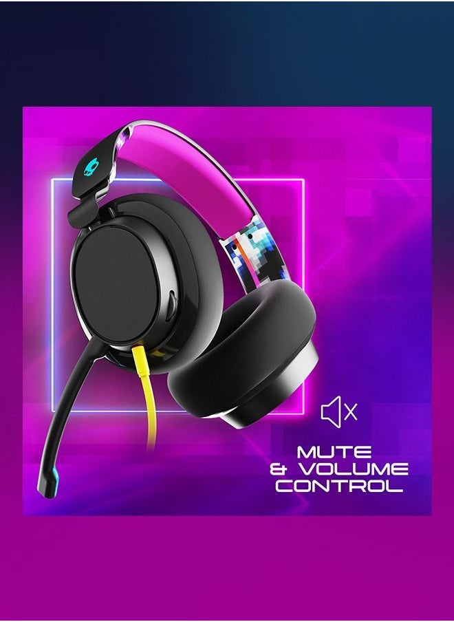 Skullcandy - Skullcandy SLYR Wired Over-Ear Gaming Headset for PC, PlayStation, PS4, PS5, Xbox - Black/Multicolour Digi-Hype - Image 1