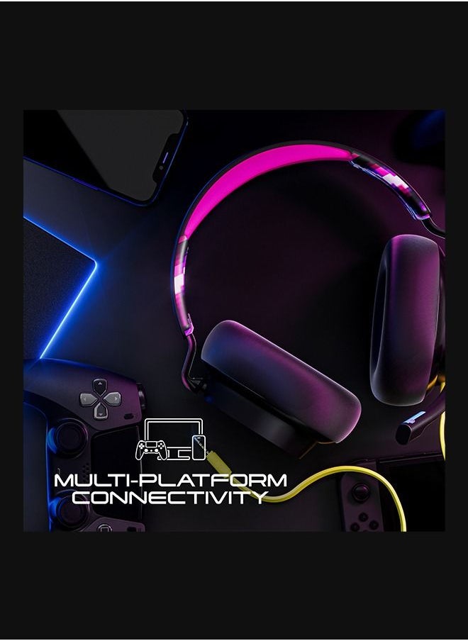 Skullcandy - Skullcandy SLYR Wired Over-Ear Gaming Headset for PC, PlayStation, PS4, PS5, Xbox - Black/Multicolour Digi-Hype - Image 1