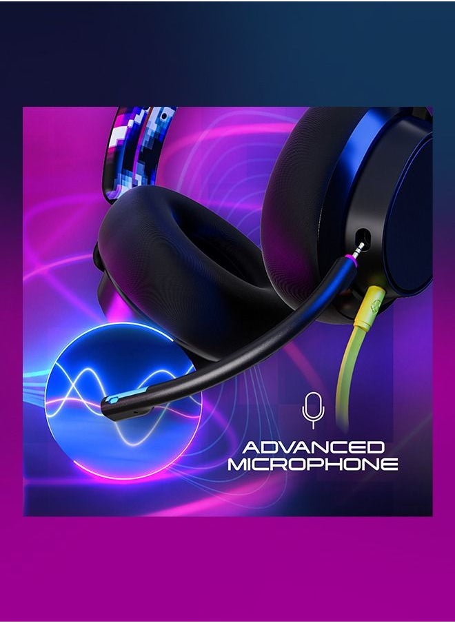 Skullcandy - Skullcandy SLYR Wired Over-Ear Gaming Headset for PC, PlayStation, PS4, PS5, Xbox - Black/Multicolour Digi-Hype - Image 1