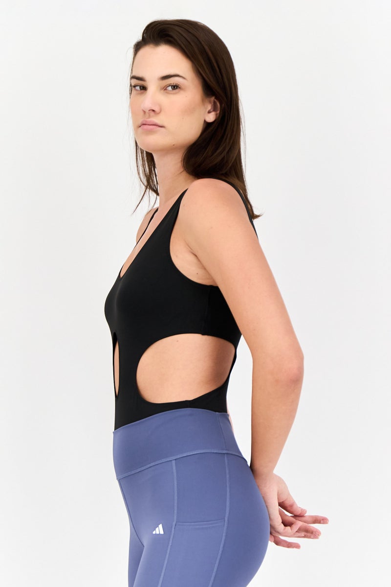 Adidas Women Sportswear Fit Sleeveless Training Bodysuit, Black  - Image 3