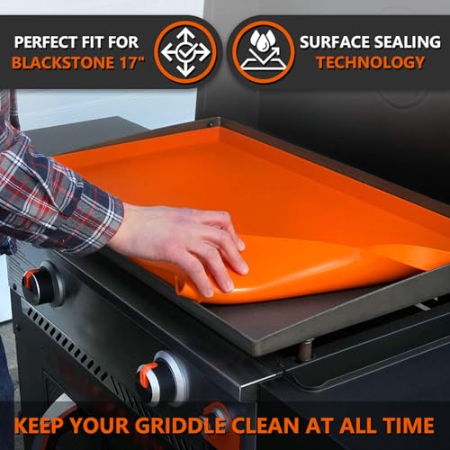 Protebox 17" Silicone Griddle Mat for Blackstone 17 Inch Grill, Heavy Duty Food Grade Silicone Griddle Cover, Protect Your Grill from Dirt & Rust All Year Round - Image 2