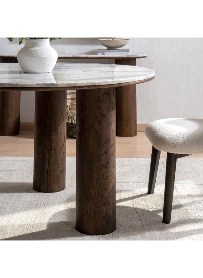 Pan Home Traosa 6 Seater Dining Table Marble - White And Brown  - Image 1